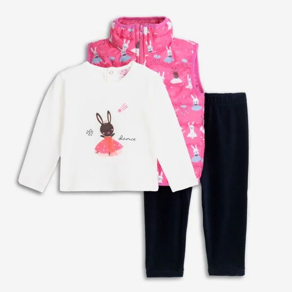 Φωτογραφία προϊόντος: Βρεφικό σετ 3τμχ for Funky Kids κορίτσι 6-24 μηνών 225-995106-1 Φούξια