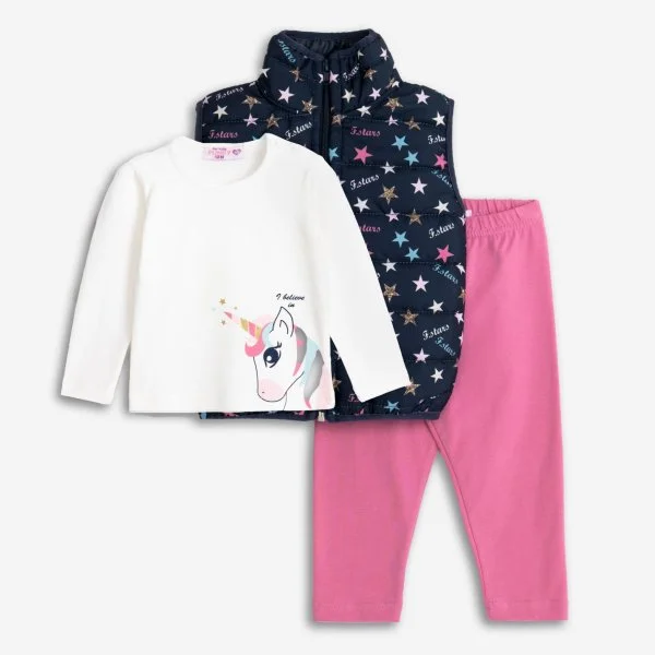 Φωτογραφία προϊόντος: Βρεφικό σετ 3τμχ for Funky Kids κορίτσι 6-24 μηνών 225-995103-1 Μπλε