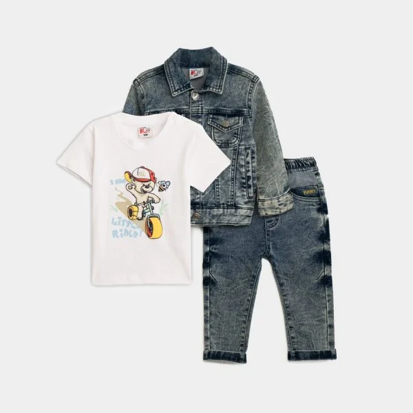 Φωτογραφία προϊόντος: Βρεφικό σετ 3τμχ for Funky Kids αγόρι 6-24 μηνών 124-895110-1 Μπλε