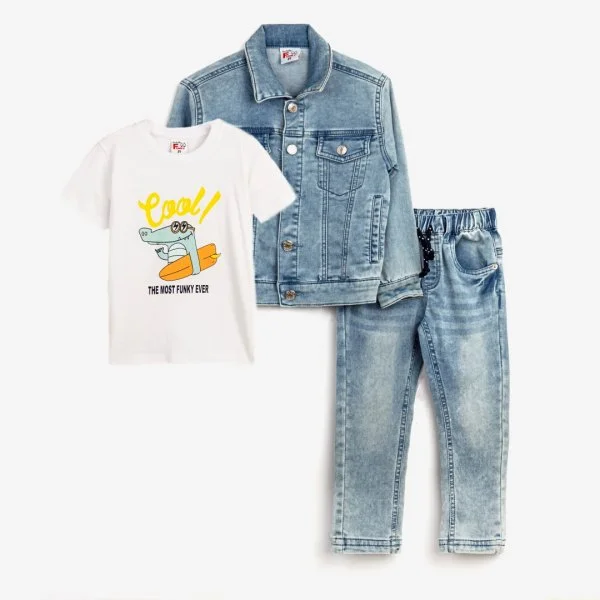 Φωτογραφία προϊόντος: Παιδικό σετ 3τμχ for Funky Kids αγόρι 1-6 ετών 124-395108-1 Μπλε