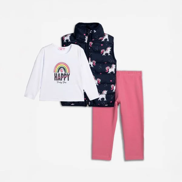 Φωτογραφία προϊόντος: Βρεφικό σετ 3τμχ for Funky Kids κορίτσι 6-24 μηνών 125-995102-1 Μπλε
