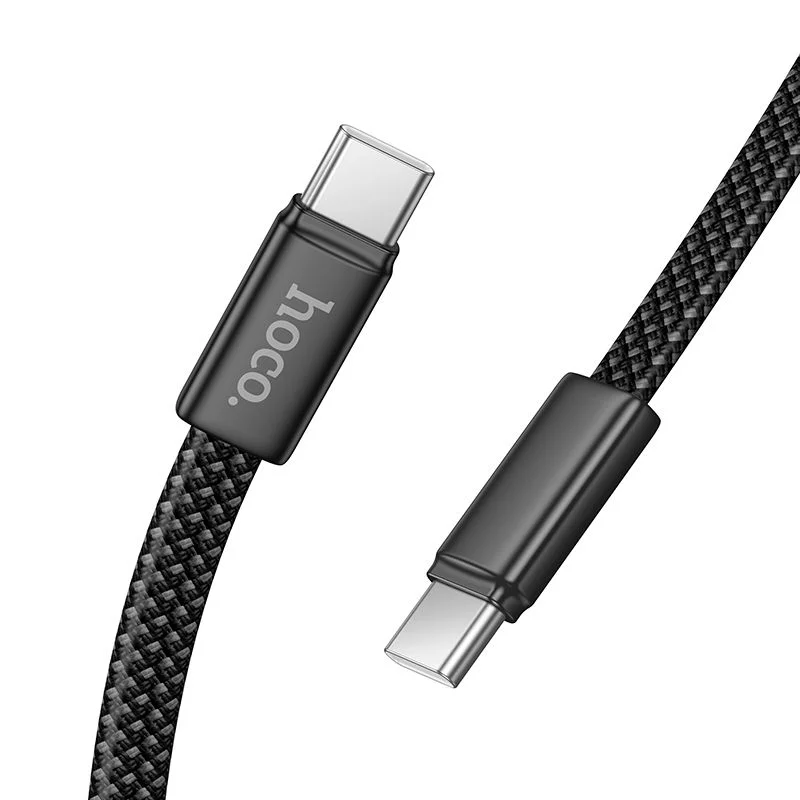 Φωτογραφία προϊόντος: Flat Cable USB C to USB C Hoco 3A 60W 1 m X125 black