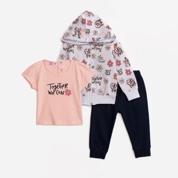 Φωτογραφία προϊόντος: Βρεφικό σετ 3τμχ for Funky Kids κορίτσι 6-24 μηνών 124-995105-1 Λευκό