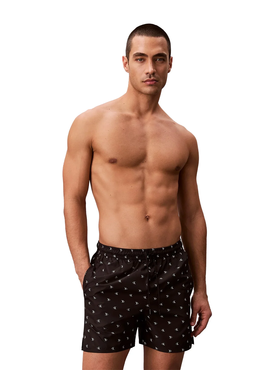 Φωτογραφία προϊόντος: Calvin Klein Covered Waistb ανδρικό μαγιό σορτς Diamond Logo μαύρο LV00N61027-PCS