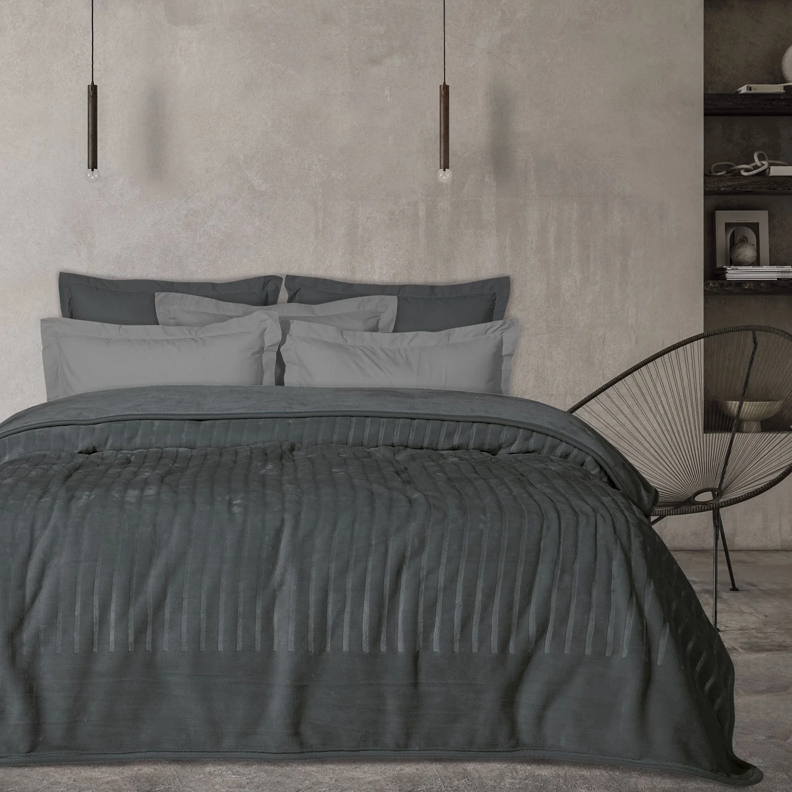 Φωτογραφία προϊόντος: DAS HOME ΚΟΥΒΕΡΤΑ VELOUR MONH 1349 ΓΡΑΦΙΤΗΣ