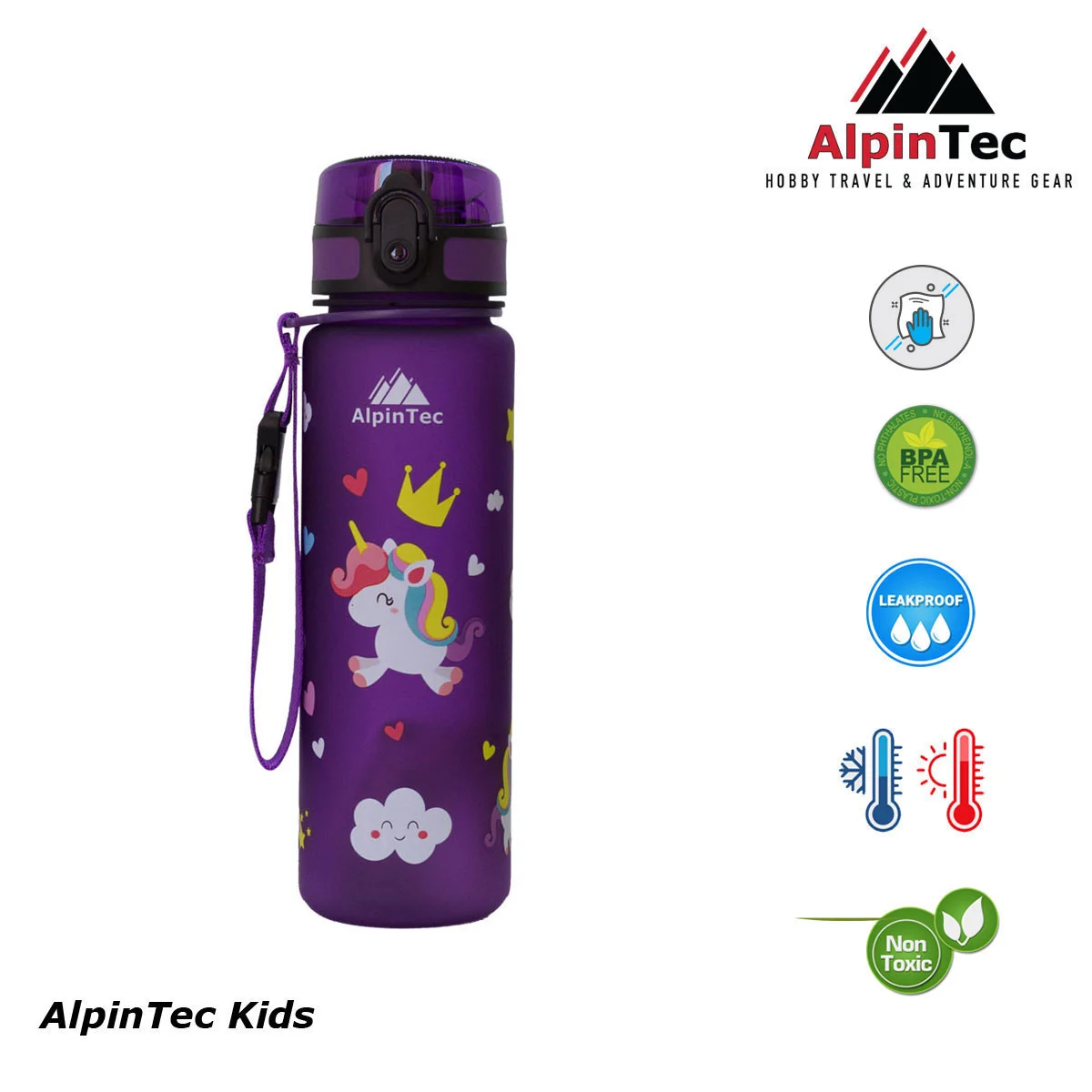 Φωτογραφία προϊόντος: AlpinTec Kids Παγούρι Tritan 500ml Unicorn Purple