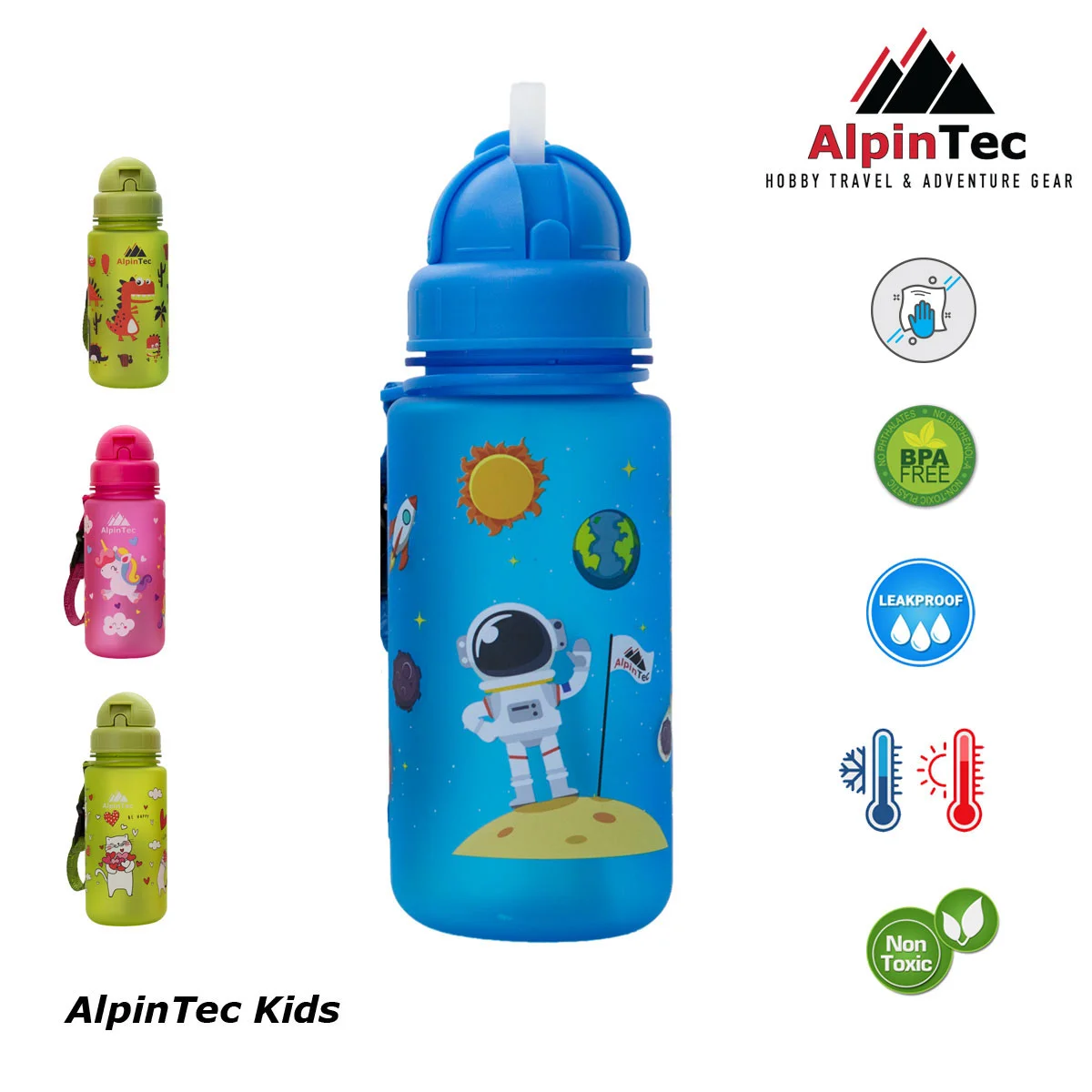 Φωτογραφία προϊόντος: AlpinTec Kids Παγούρι Tritan 400ml με Καλαμάκι Space Blue