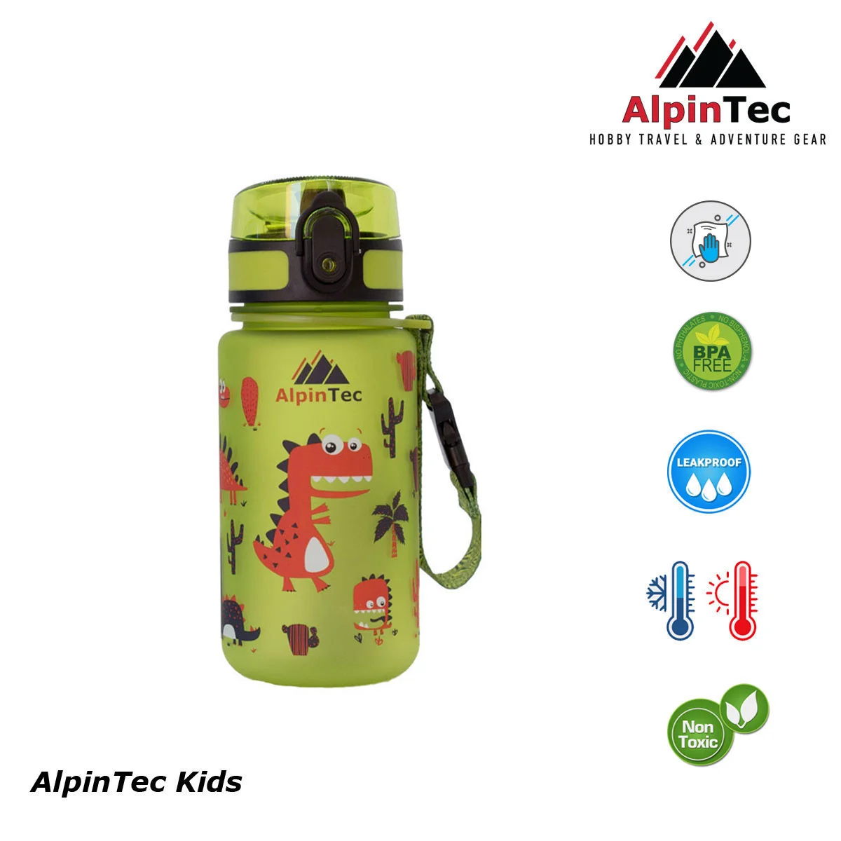 Φωτογραφία προϊόντος: AlpinTec Kids Παγούρι Tritan 350ml Dino Green