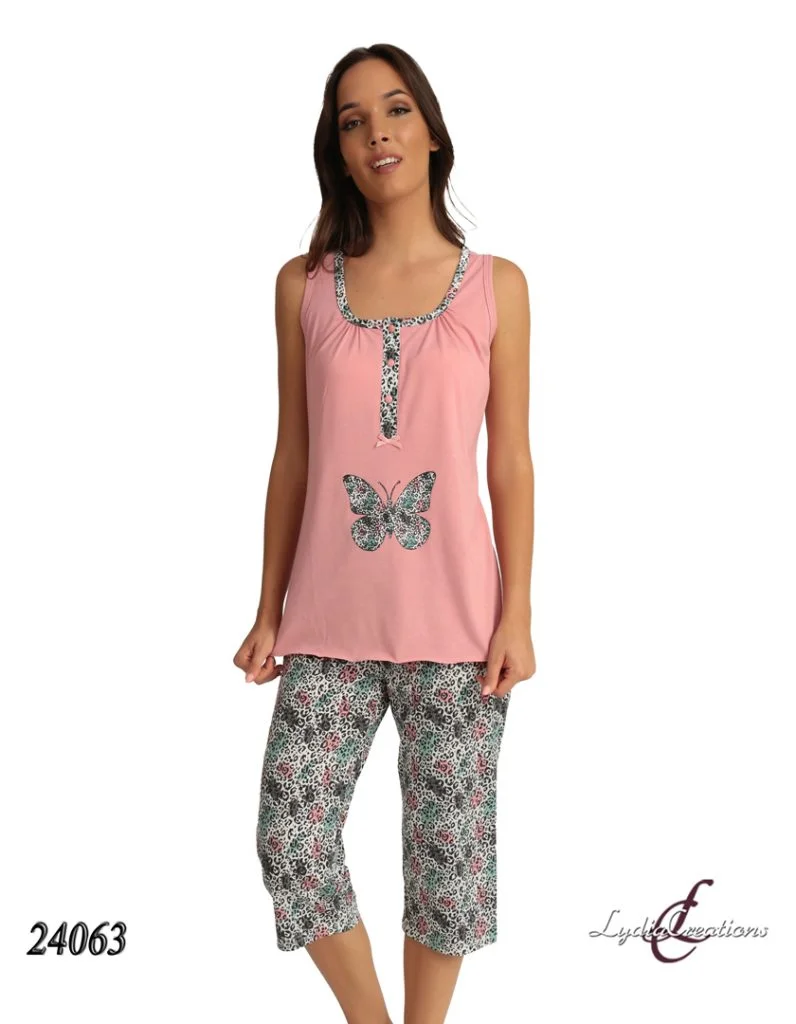 Φωτογραφία προϊόντος: Lydia Creations 24063 πυτζάμα βαμβακερή βεραμάν