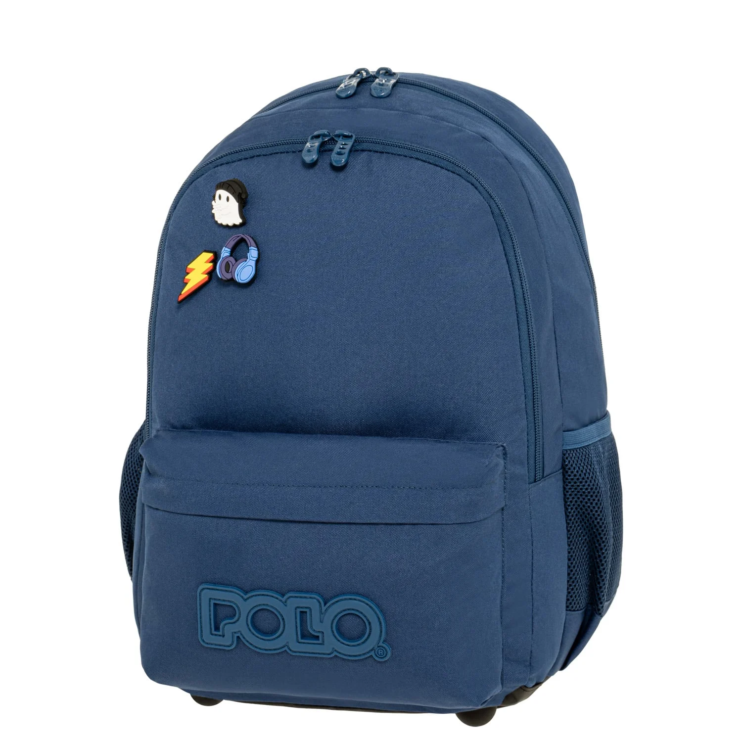 Φωτογραφία προϊόντος: Polo Pins Σχολική Τσάντα Πλάτης Γυμνασίου - Λυκείου Μπλε 20lt
