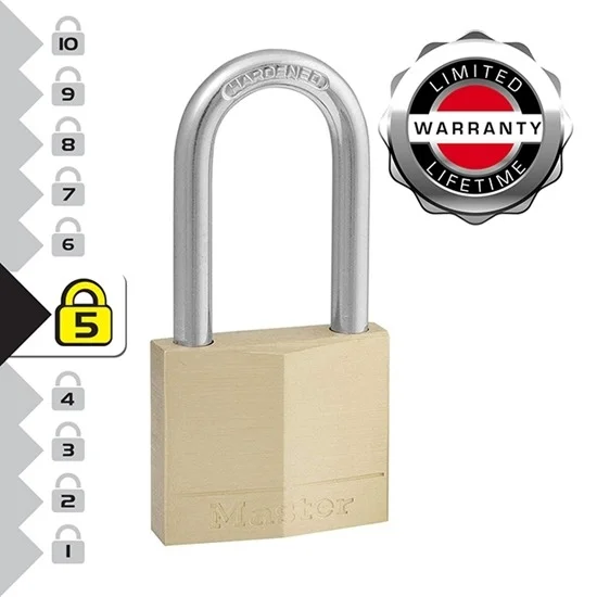 Φωτογραφία προϊόντος: Masterlock 140DLF Λουκέτο Συμπαγές Μπρούτζινο 40mm - Μακρύλαιμο 38mm