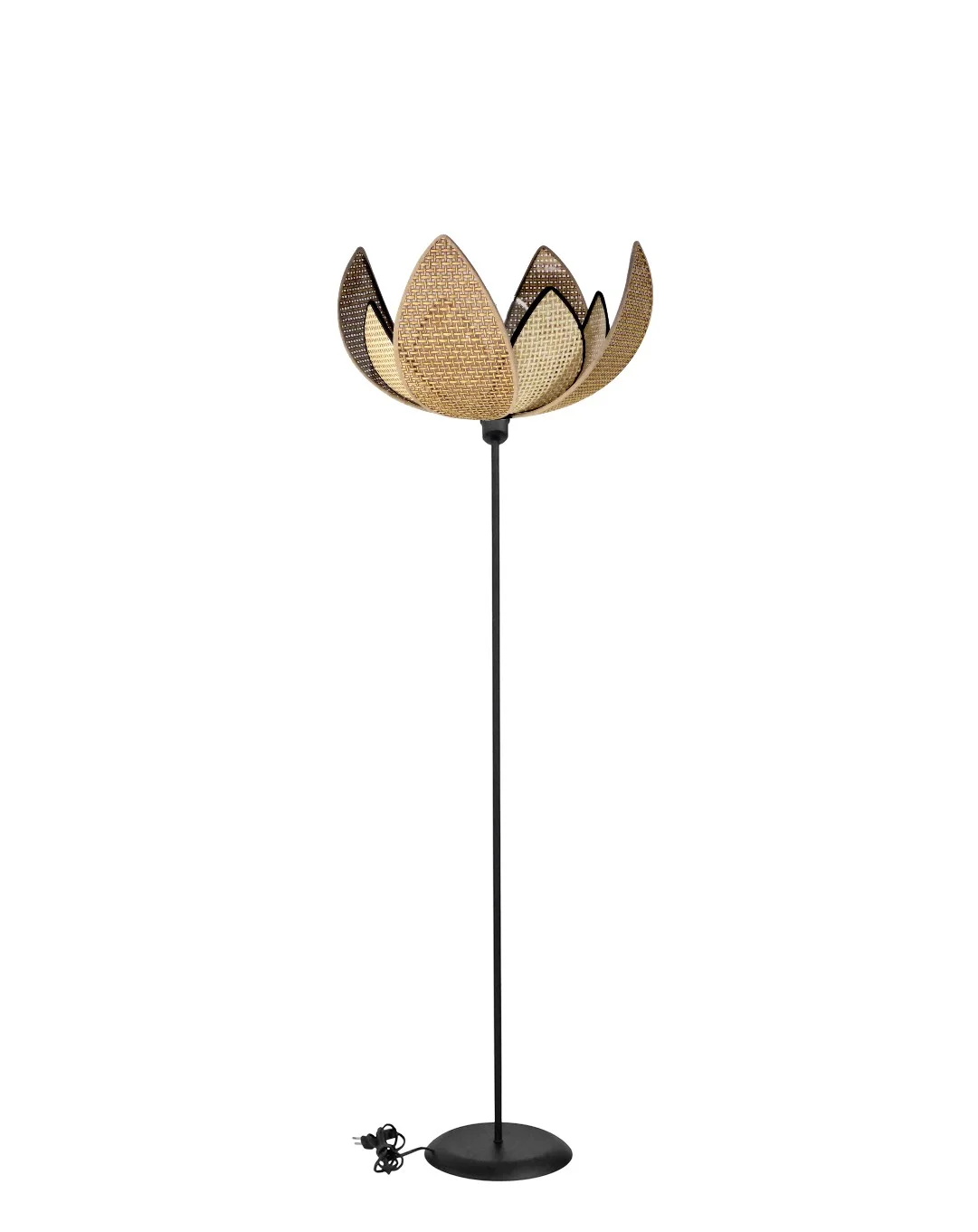 Φωτογραφία προϊόντος: HFLB-70 FLOOR LAMP BLACK-RATTAN ΟΡΘΟΣΤΑΤΗΣ ΦΥΛΛΑ
