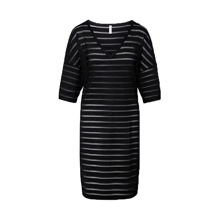 Φωτογραφία προϊόντος: Γυναικείο Sheer Stripe Knit Φόρεμα Θαλάσσης Calvin Klein KW0KW02528-BEH Μαύρο