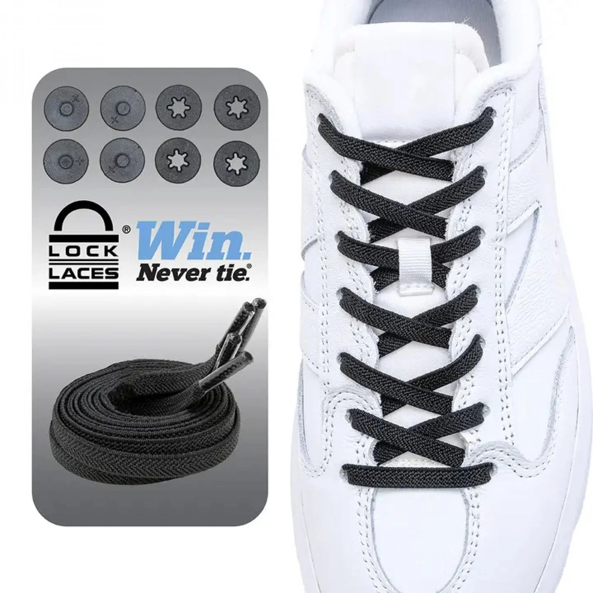 Φωτογραφία προϊόντος: Lock Laces Flat Black (LL-306281)