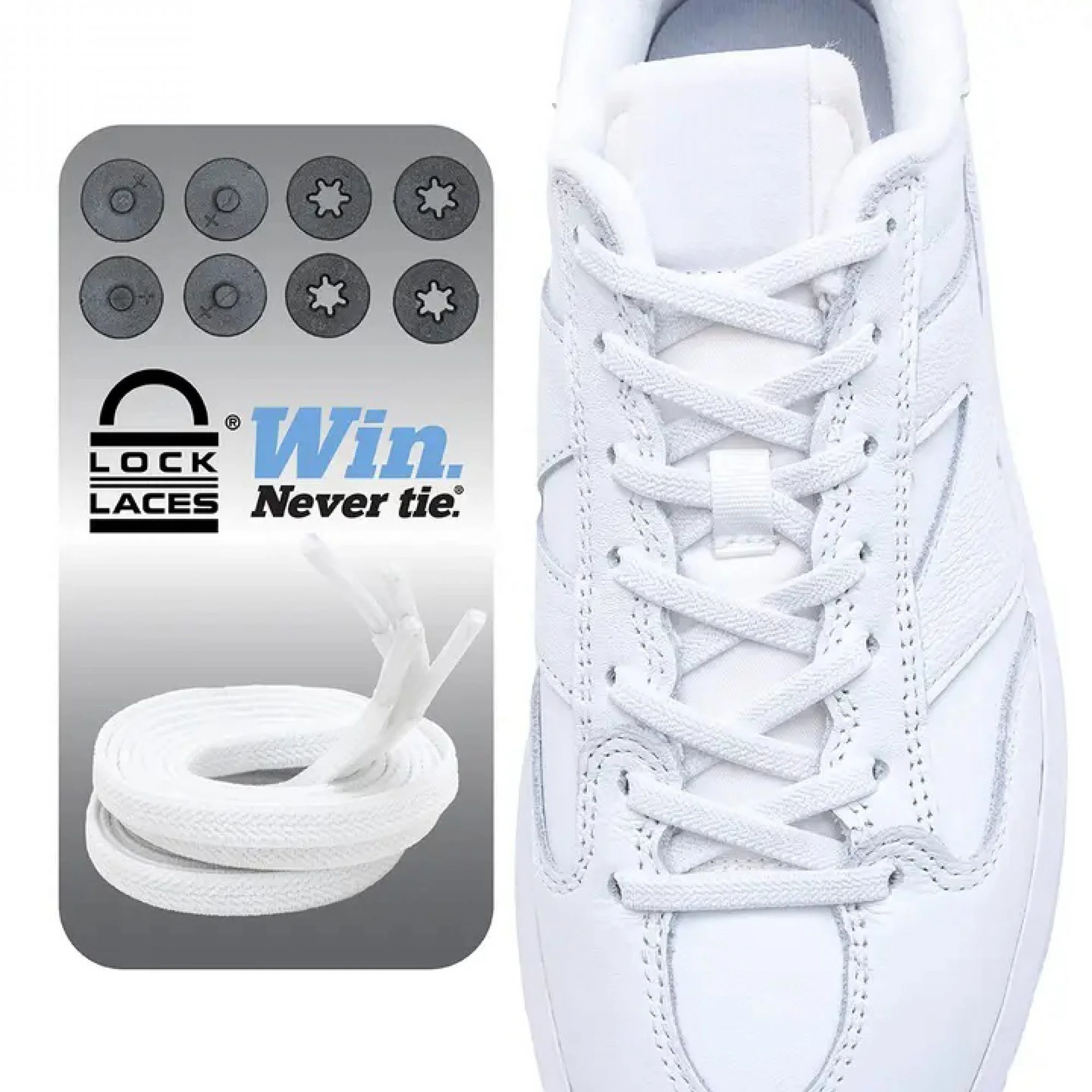 Φωτογραφία προϊόντος: Lock Laces Flat White (LL-306274)
