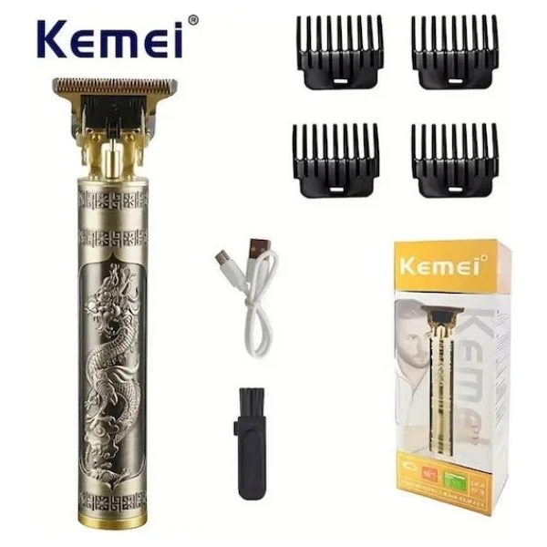 Φωτογραφία προϊόντος: OEM Επαναφορτιζόμενο Trimmer Μαλλιών & Γενειάδας Kemei KM-T9B Gold Dragon