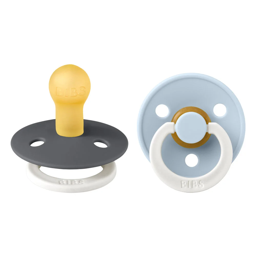 Φωτογραφία προϊόντος: Bibs Πιπίλες Glow 2Pack- Iron +amp; Baby Blue No1