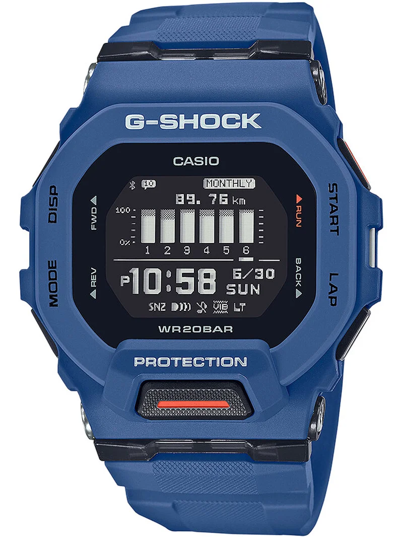 Φωτογραφία προϊόντος: Casio G-Shock Radio-Controlled Smartwatch Ρολόι Μπαταρίας με Μπλε Καουτσούκ Λουράκι GBD-200-2ER