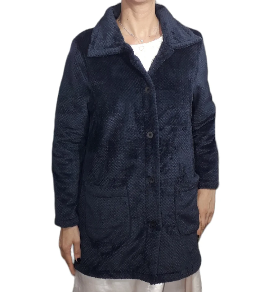 Φωτογραφία προϊόντος: CHRISTIES Ρομπάκι fleece κοντό γυναικών Μονόχρωμο Μπλε Μπλέ