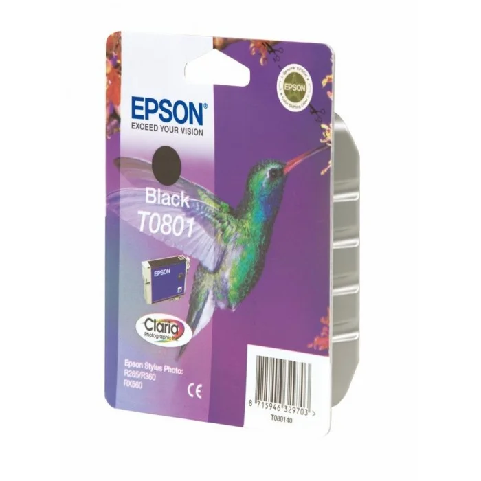 Φωτογραφία προϊόντος: Ink Epson T0801 C13T08014020 Black Crtr - 300Pgs