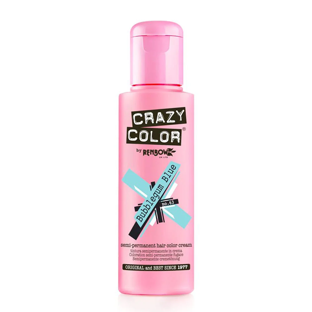 Φωτογραφία προϊόντος: Crazy color ημιμόνιμη κρέμα-βαφή μαλλιών bubblegum blue no63 100ml