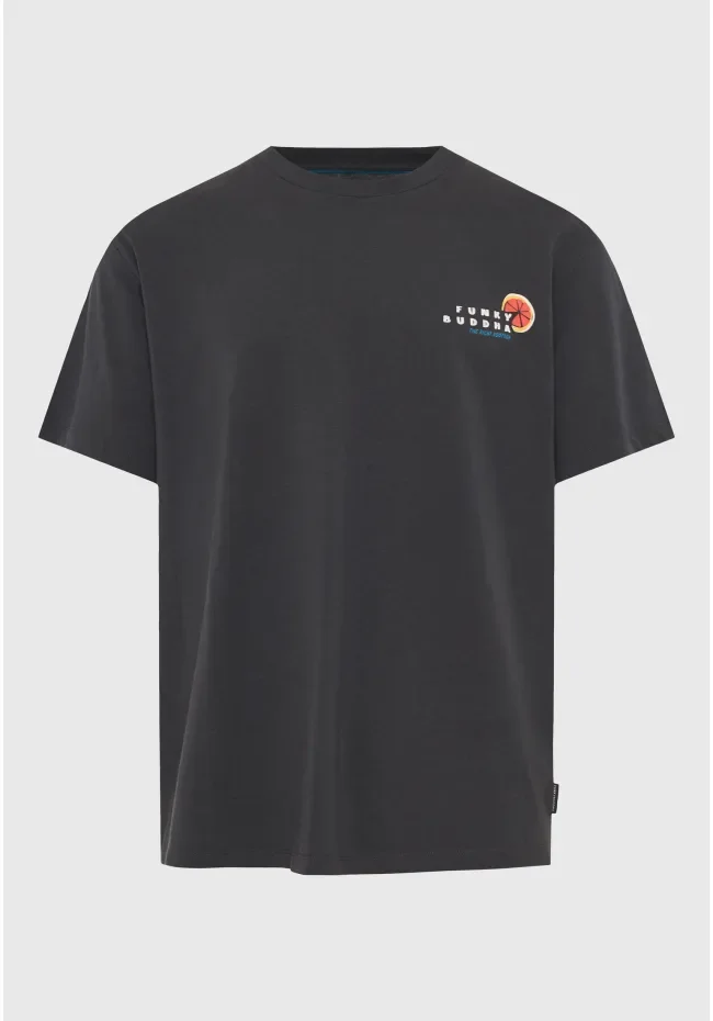 Φωτογραφία προϊόντος: FUNKY BUDDHA Ανδρικό relaxed t-shirt με τύπωμα στην πλάτη, ,