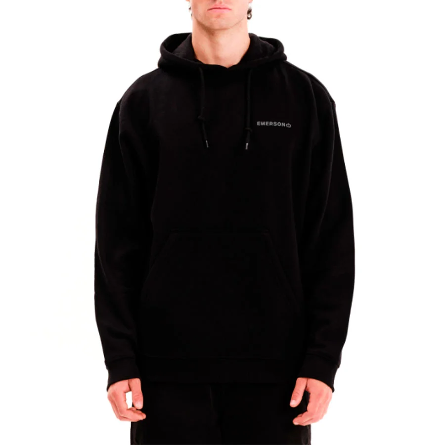 Φωτογραφία προϊόντος: 252.EM20.50-BLACK - EMERSON MEN'S PULLOVER LOOSE FIT HOODIE BLACK Color