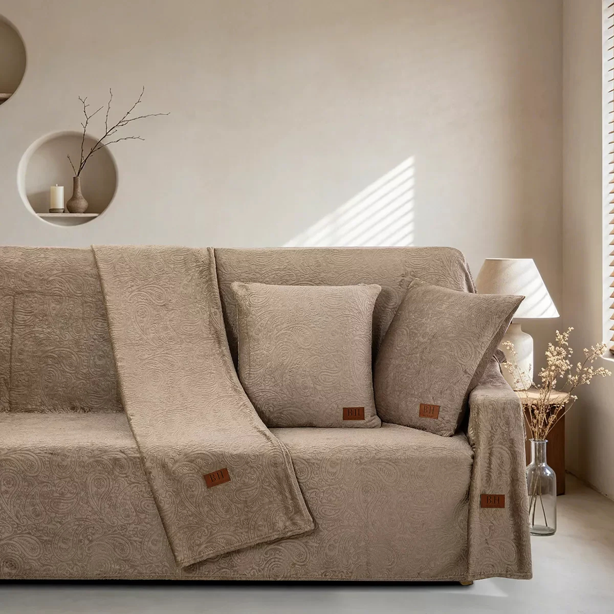 Φωτογραφία προϊόντος: Beauty Home Σετ ριχτάρι 3τμχ Sienna Art 8675 (180x160+180x250+180x300) Μόκα Σετ ριχταριών 3τμχ
