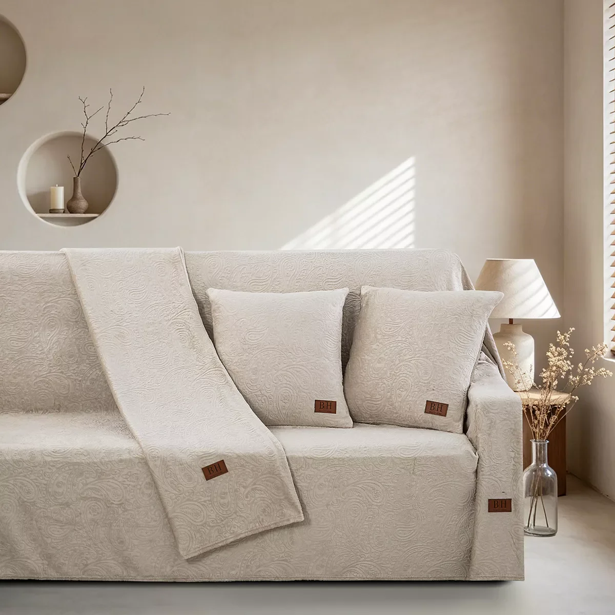 Φωτογραφία προϊόντος: Beauty Home Σετ ριχτάρι 3τμχ Sienna Art 8673 (180x160+180x250+180x300) Μπεζ Σετ ριχταριών 3τμχ