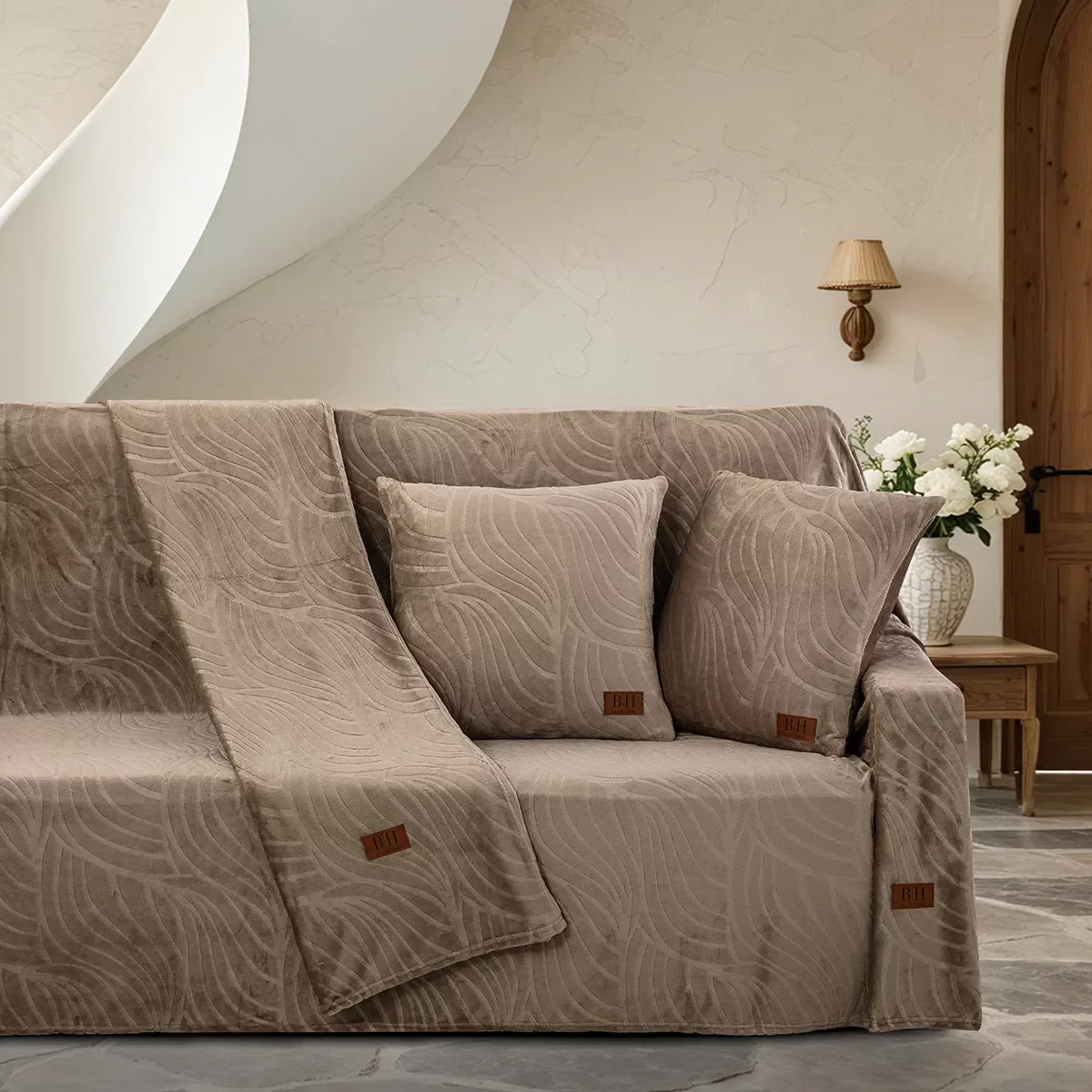 Φωτογραφία προϊόντος: Beauty Home Σετ ριχτάρι 3τμχ Sienna Art 8672 (180x160+180x250+180x300) Μόκα Σετ ριχταριών 3τμχ