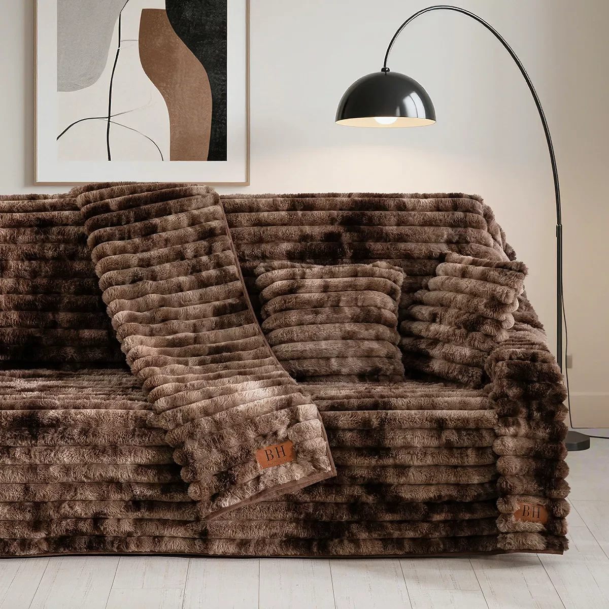 Φωτογραφία προϊόντος: Beauty Home Ριχτάρι Μονοθέσιο Fur Tie Dye Art 8680 180x160 Καφέ Μονοθέσιο