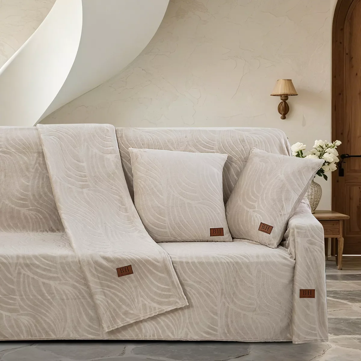 Φωτογραφία προϊόντος: Beauty Home Σετ ριχτάρι 3τμχ Sienna Art 8670 (180x160+180x250+180x300) Μπεζ Σετ ριχταριών 3τμχ