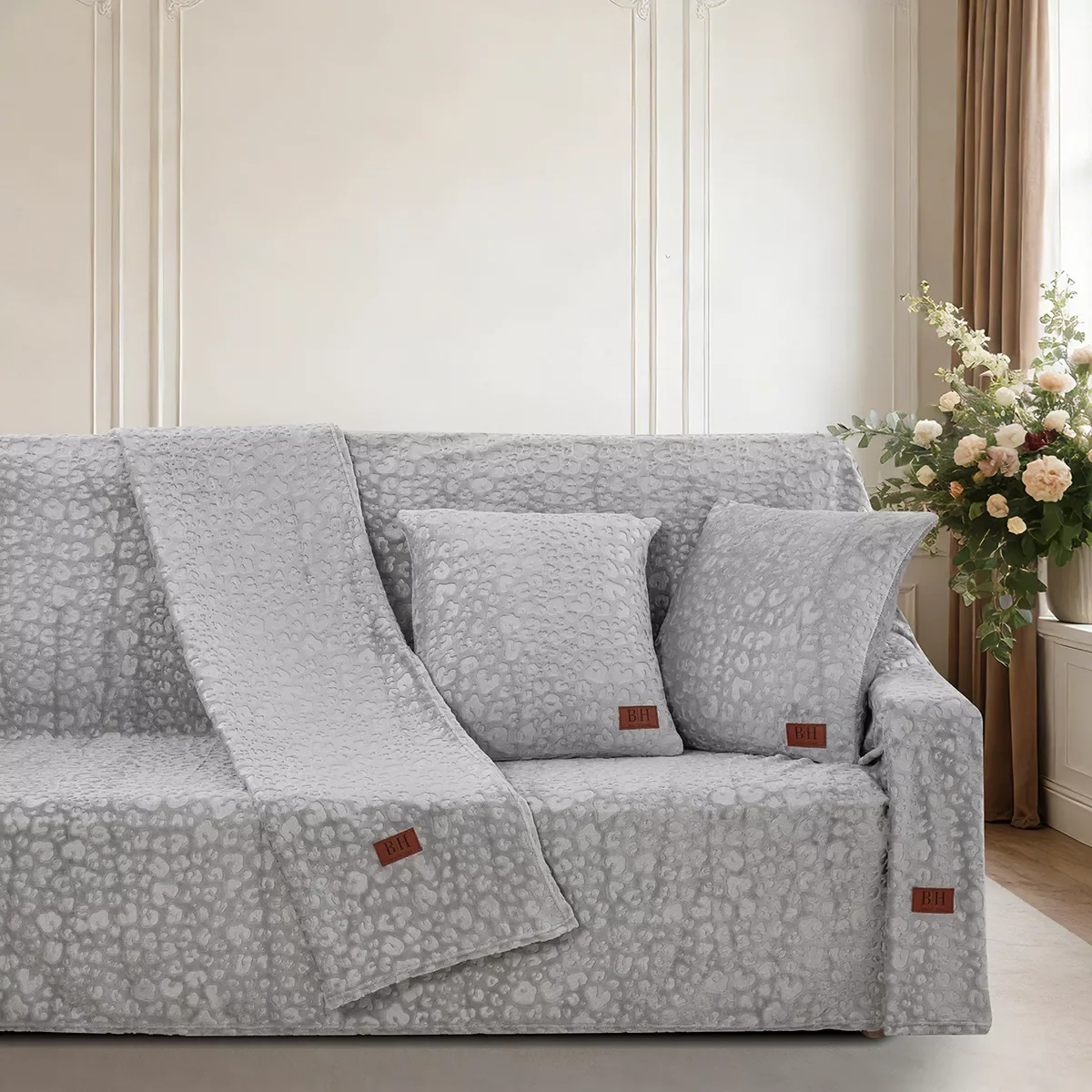 Φωτογραφία προϊόντος: Beauty Home Σετ ριχτάρι 2τμχ Sienna Art 8677 (180x250+180x300) Γκρι Σετ ριχταριών 2τμχ